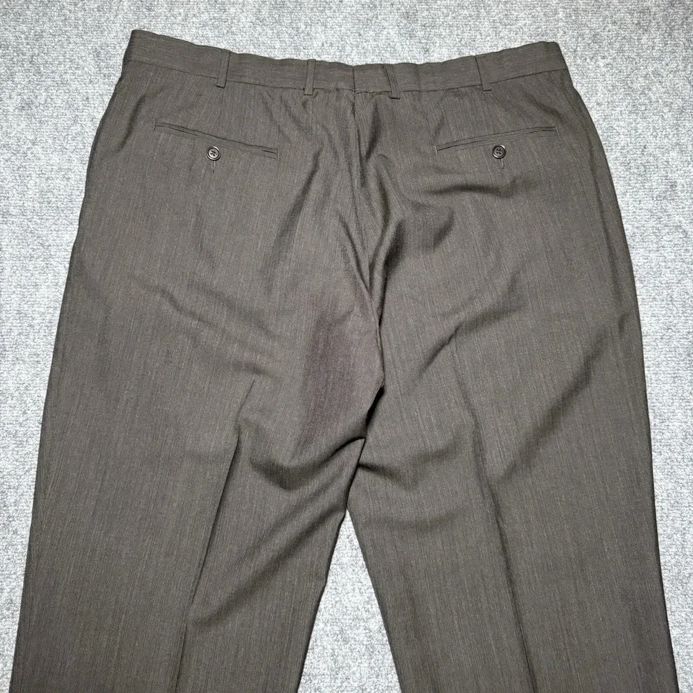 Brooks Brothers 346 Solid Dark Brown Dress Pants 100% Wool Men Fit 38x30